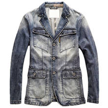 Men's Suit Dress Denim Jackets and Coats Spring Plus Size XXXL Mens Denim Outerwear Business Mens Coats 2020 New Arrivals A215 2024 - buy cheap