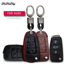 Кожаный чехол для автомобильных ключей, защитный чехол для Audi A3 8P 8V A4 B7 B8 A6 C6 A8 Tt Q7 Q3 Q5 S6 S3 S4, брелок для ключей 2024 - купить недорого