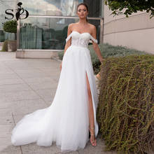 SoDigne Vintage A Line Wedding Dress Sexy Side Slit Sweetheart Fish Bone Corset  Appliques Lace Bridal Dress Wedding Formal Gown 2024 - buy cheap