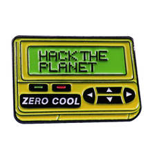 Hack the Planet Enamel Pin Hackers Pager 90s Flair Addition 2024 - buy cheap