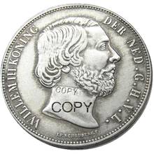 Holanda, 1870 2 1/2 gulden willem lll cópia de moeda decorativa banhada a prata 2024 - compre barato