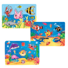 Children's Educational 3PCS Wood Magnetic Fishing Game Baby Classic Wooden Toys Jigsaw Puzzles Early Learning Set Montessori Toy 2024 - buy cheap