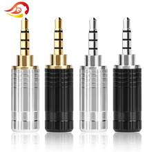 QYFANG 2.5mm Audio Jack 4 Poles Stereo Earphone Plug 6.0mm Wire Hole HiFi Headset Gold/Rhodium Plated Soldering Line Connector 2024 - buy cheap