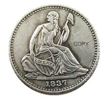 Us 1837 moeda banhada a prata liberdade para cópia 2024 - compre barato