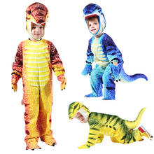 Fantasia infantil de dinossauro, traje em tecido para festas, halloween, vestido de carnaval, para meninos e meninas 2024 - compre barato