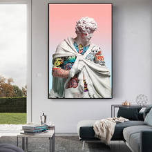 Canvas Art Posters Vaporwave Sculpture Of David Street Graffiti Art Painting on the Wall Picture for Living Room Home Decoration 2024 - buy cheap