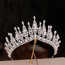 Tiara de novia de Super Hada para boda, corona de perlas de diamantes de imitación delicados, accesorios para el cabello de boda 2024 - compra barato