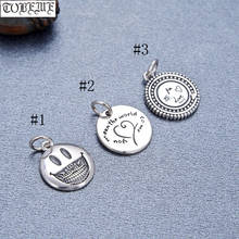 Handmade 100% 925 Silver Heart Charm 925 Sterling Smiling-face Charm Heart-love Charm Good Luck Small Pendant 2024 - buy cheap