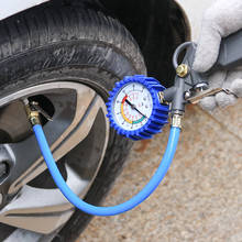 Medidor de presión de neumáticos de coche, manómetro de presión de aire, manguera de mandril, para coche, camión, motocicleta y bicicleta 2024 - compra barato