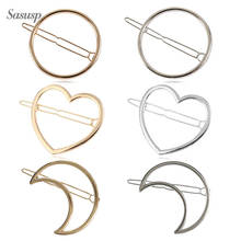 Sasusp Trendy Rodada Triângulo Lua Coração Lip Pinos de Cabelo para Mulheres e Meninas Na Moda Hairbands Nupcial Do Casamento Acessórios Para o Cabelo 2024 - compre barato