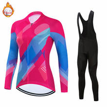 2022 New Women Long Sleeve Cycling Jersey Sets Winter Thermal Fleece Ropa Ciclismo Triathlon Outdoor Sport Red Cycling Clothing 2024 - buy cheap