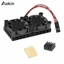 Aokin Fan Raspberry Pi Cooling Dual Fan Kit (2 Fans + Hestsink + Adhesive Tape) + 2 Pcs Heat Sinks For Raspberry Pi 3 B+ 2024 - buy cheap
