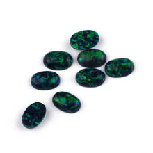 20pcs/lot Free Shipping Oval OP19 Synthetic Gemstone Loose Fire Cabochon Flat Bottom Opal 2024 - buy cheap