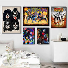 Kiss band cartazes e impressões de parede arte pinturas em tela pinturas quadros sala de estar decoração de casa 2024 - compre barato