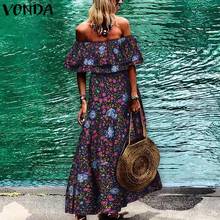 Bohemian Women Floral Printed Maxi Long Dress Beach Summer Sundress 2021 VONDA Vintage Casual Party Vestidos Plus Size 2024 - buy cheap