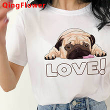 Kawaii Pug Dog clothes female print couple  kawaii japanese clothes top tees 2024 - buy cheap