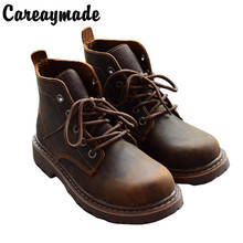 Careaymade-zapatos de piel auténtica de estilo retro para chica, botines hechos a mano, 5 colores 2024 - compra barato
