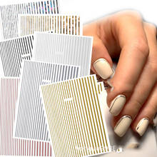 1 Pc Nail Strip Stickers Black/Gold/Rose Gold/Silver Metal Strip Tape Nail Art Adhesive DIY Foil Tips Nail Sticker Decals NK11 2024 - buy cheap