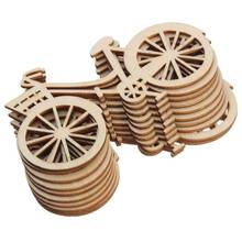 10pcs Wooden Bicycle Bike Cutout Veneers Slices DIY Crafting Ornament Theme Wedding Party Home Decoration Gift 2024 - buy cheap