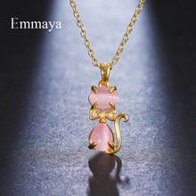 Emmaya Cute Style Cat Pink Zirconia Necklace For Women&Girls Vivid Design Fashion Statement In Party Exquisite Jewelry 2024 - buy cheap
