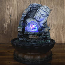 Resin Water Fountain Ornaments Office Sleeping Buddha Lotus Base Feng Shui Crafts Creative Indoor Waterscape Home Decor Gift 2024 - buy cheap