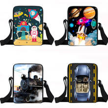 Cohete De Dibujos Animados de hombro de nave espacial/locomotora/coche para niño y niña, Mini bolsa de mensajero, bolso cruzado, libro para niños, regalo para niños 2024 - compra barato