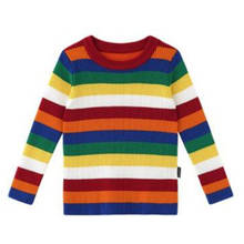 Осень-зима 2019; свитер для маленьких мальчиков и девочек; вязаные свитера в радужную полоску; одежда для детей; пуловер для мальчиков и девочек; Разноцветные свитера 2024 - купить недорого