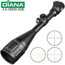 Diana 4.5-18x50 aoe riflescope ajustável verde vermelho ponto cruz caça luz âmbito tático retículo rifle óptico escopo 2024 - compre barato