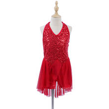 New Kids Girls Ballet Tutu Dress Red Shiny Sequins Ballet Leotards Children Gymnastics Leotard Stage Dance Costume 2024 - buy cheap