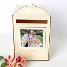DIY деревянный Свадебный почтовый ящик с замком, подарочная карта, держатель для хранения сообщений, приём, детский душ, свадьба, юбилей, вечерние украшения 2024 - купить недорого