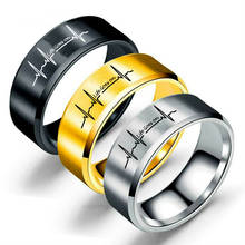 Вдохновляющее модное кольцо Life Goes on сердцебиение, ювелирные изделия из нержавеющей стали, аксессуары для мужчин и женщин, подарок 8 мм 2024 - купить недорого