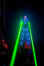Disfraz de Kryoman iluminado, ropa de zancos roboled, Robot iluminado con LED, traje de David Guetta, Robot 2024 - compra barato