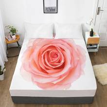 3D Fitted Sheet Custom Single Double Queen Size Bed Sheet With Elastic Mattress Cover 200x200 Bedding Rose Microfiber Drop Ship 2024 - купить недорого