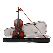 Violino natural 4/4 tamanho integral com estojo e arco para iniciantes 2024 - compre barato