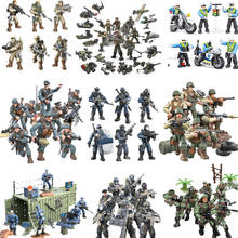 Фигурка военного спецназа, модель 1/36 года, городская полиция, армия, боевой солдат, полевой спецназ, фигурка из блоков, игрушки, подарки 2024 - купить недорого