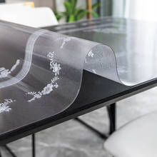 Printed frosted soft glass table mat custom made Transparent tablecloth anti-slip oilproof waterproof dining table cloth 2024 - buy cheap