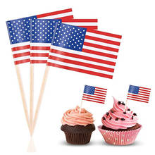 American National Flags Toothpicks Cake Topper Cupcake Desserts Decoration Cake Flag For Independence Day Birthday Baking Decor 2024 - buy cheap