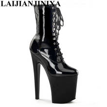 LAIJIANJINXIA New 20 cm high heel boots, sexy skinny sexy nightclub dancing shoes, painted fashion women's ankle boots 2024 - buy cheap