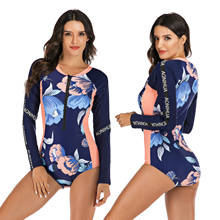 2020 New Rashguard Diving One Piece Swimsuit Print Long Sleeve Women Swimwear Bathing Suit Rash Guard Surfing Swimming Suit 2024 - buy cheap