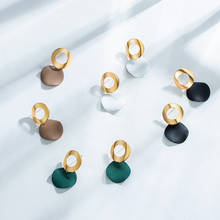 POXAM 2020 Korean Statement Round Dangle Drop Earrings for Women Fashion Vintage Geometric Sequin Hanging Gold Earrings Jewelry 2024 - buy cheap