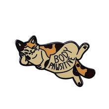 chonky cat pin have a fat body brooch tell you to love your body 2024 - buy cheap