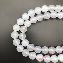 Fctory Price 16" Natural Stone White Agat Round Loose Beads 6 8 10 12MM Pick Size For Jewelry Making diy 2024 - buy cheap