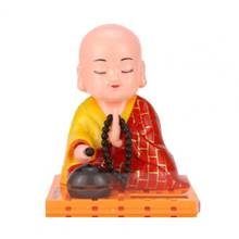 Auto Interior Accessories Solar Powered Shaking Head Monk Toy Home Office Desk Car Ornament Crafts Gift Decoration 2024 - buy cheap