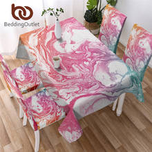 BeddingOutlet-Mantel impermeable de mármol para mesa, de lujo con diseño de arcoíris, piedra de roca, de boda, colorido, para fiesta 2024 - compra barato
