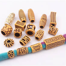 10pcs Hair Jewelry Braid Rings Decoration Pendants Dreadlocks Beads Cuffs Rings Imitation Wood Plastic Beading Accessories 2024 - buy cheap