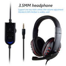 Fone de ouvido universal para jogos, headset com fio de 3.5mm para computador e tablets 2024 - compre barato