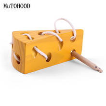 MOTOHOOD Wooden Education Baby Kindergarten Mouse Thread Cheese Early Learning Education Toys Montessori Teaching Toy 2024 - buy cheap