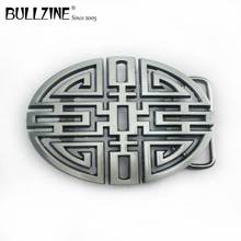 Bullzine Wholesale Chinese pattern belt buckle with pewter finish FP-03618 LUXURIOUS western cowboy jeans gift belt buckle 2024 - buy cheap