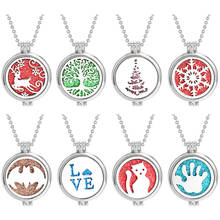 New Christmas Snowflake Elk Aromatherapy Jewelry Diffuser Necklace Open Lockets Pendants Aroma Essential Oil Diffuser Necklace 2024 - buy cheap