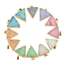 Triângulo druzy pingente & colar para mulher quartzo gem pedra natural noivado pingente para diy colar boho jóias 2024 - compre barato